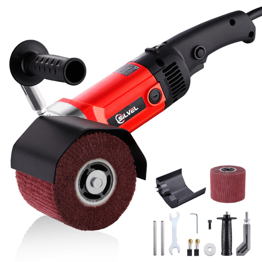 SILVEL 1400W Burnishing Polishing Machine, 110V Handheld Electric Sander Polisher Kit, Stainless Steel Polisher with 6 Speed Adjustable, 500-3000RMP for for Metal, Stainless Steel, Plastic, W - WoodArtSupply