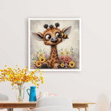 Sanjee 5D Special Shape Diamond Art Kits for Beginners, Cute Giraffe Diamond Painting Kits for Adults, Crystal Rhinestones Diamond Painting for Home Wall Decoration Gift, 12×12inch Sanjee