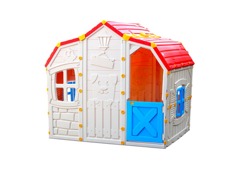 Costzon Playhouse, Cottage Playset w/Windows, Doors & Roof, Indoor Outdoor Playhouse for Kids Costzon