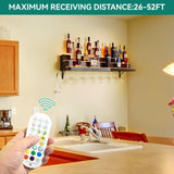 YITAHOME LED Light Liquor Bottle Display Shelf, 3-Tier 40-inch Bar Shelves for Liquor Bottles Wall Mounted Acrylic Liquor Shelf with Wine Holder Slots, Remote & App Control for Home Commercial Bar YITAHOME