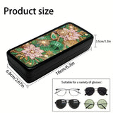 DoxQcs DIY Diamond Art Painting Glasses Storage Box, 5D Gem Art Paint by Diamonds Dots Eyeglass Case Organizer, for Women Man-Pink Flower DoxQcs
