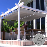 FLORALEAF 4'×16' Pergola Shade Cover Waterproof Retractable Pergola Replacement Canopy Slide Shade Sail with Cable Hardware for Outdoor Patio Porch Garage Deck Backyard Awning FLORALEAF