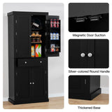 usikey 72” Kitchen Pantry Cabinet, Tall Storage Cabinet with 4 Doors and 1 Drawer, Freestanding Cupboard with 6 Hanging Shelves and Adjustable usikey
