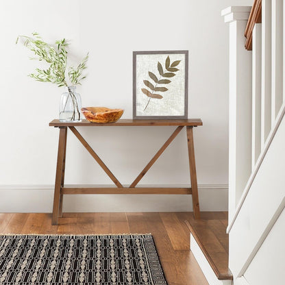 Wnutrees 43" Farmhouse Solid Wood Console Tables, Rustic Hallway Table, Solid Firwood Sofa Table for Entryway, Living Room, Easy Assembly, Natural - WoodArtSupply