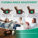 VIVIJASON Massage Swivel Rocker Recliner Chair with Heat & Vibration, 360° Swivel Manual Glider Rocking Reclining Chair with Remote Control, Side Pockets & USB Ports for Living Room, Nut Brown VIVIJASON