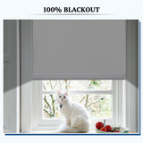 Grandekor Motorized Roller Shade with Remote Control,Motorized Blinds 100% Blackout Electric Shades, Cordless Window Blinds Shades for Bedroom Living Room Office,White,W34 xH72 Grandekor