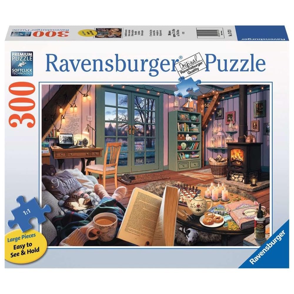 Ravensburger Cozy Retreat Jigsaw Puzzle - 300 Piece Large Format | Engaging Brain Game for All Ages | Premium Quality & Unique Softclick Technology | Ideal Gift for Puzzle Enthusiasts Ravensburger