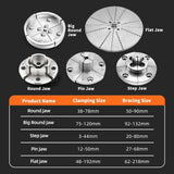 Aspaton 3.75-Inch 4 Jaw Wood Turning Lathe Nickel Plated Chuck and Cutting Jaws Kit with T-Wrench and 6 Corner Star Fasteners 1 Inch x 8TPI Aspaton