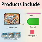 DIY Diamond Painting Kit Card Bag Dolphin Pattern Compact Portable Card Holder Multi Card Position Mini Wallet Bank Card Coin Storage Bag Personalised Creative Handmade Gift Tontut