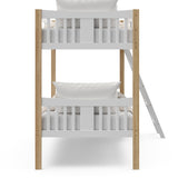 Storkcraft Caribou Bunk Bed Twin Over Twin Bunk Bed (White with Natural) - GREENGUARD Gold Certified, Converts to 2 Individual Beds STORKCRAFT