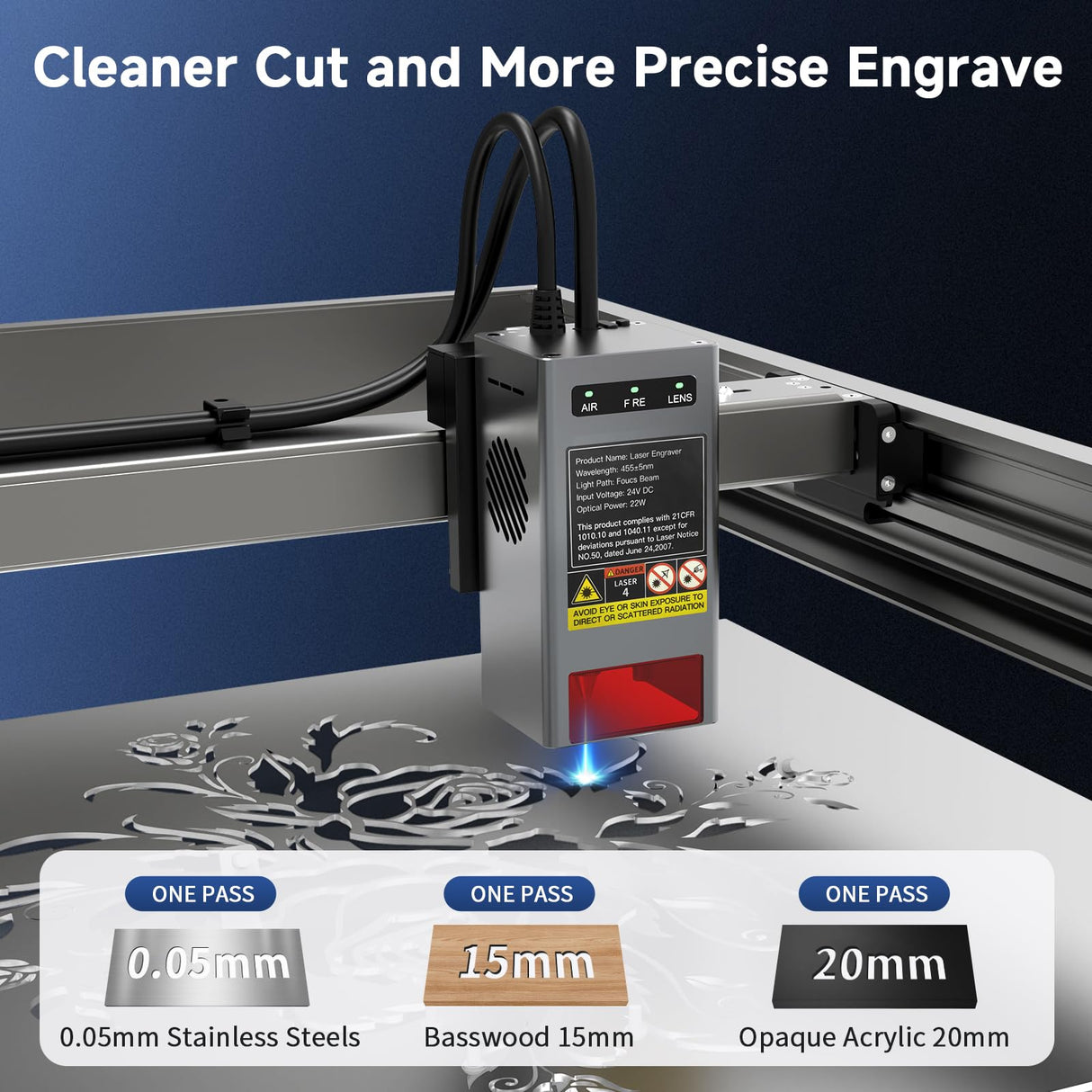 Creality Falcon2 Pro 22W Laser Engraver, Enclosed Laser Cutter with Air Assist, HD Camera Positioning, Auto Fan, Class 1 Safety Laser Engravering Machine for Wood and Metal, Acrylic Creality