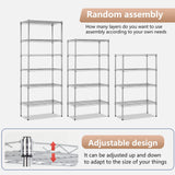 FDW 6 Tier Wire Shelving Units 23L x 13W x 59H Adjustable Metal Storage Rack NSF Pantry Shelves Kitchen Organization Shelf for Kitchen Garage Small Places Commercial,Chrome FDW