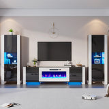 AMERLIFE Modern LED Bookcase, 68in Storage Cabinet with 6 Tiers for Storage & 3 Adjustable Shelves, High Glossy Display Case for Living Room, Home Office, Study Room, Black AMERLIFE