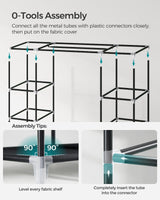 SONGMICS Closet Wardrobe, Portable Closet for Bedroom, Clothes Rail with Non-Woven Fabric Cover, Clothes Storage Organizer, 59 x 17.7 x 69 Inches, 12 Compartments, Black ULSF03H SONGMICS