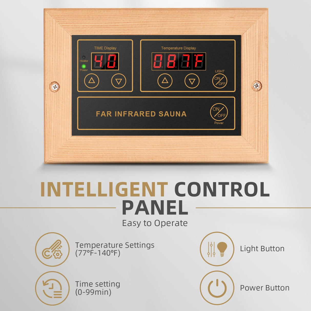 HomeMiYN Far Infrared Saunas for Home, 1 Person Canadian Hemlock Wood Low EMF Dry Sauna Room Indoor Mini Personal Sauna with Carbon Heaters, Control Panel, Bluetooth Speakers, 800W/110V HomeMiYN