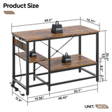 Bestier 55 Gallon Fish Tank Stand with Power Outlet, 49x13 Metal Aquarium Stand, 6-Leg Long Reptile Tank Stand with 3-Tier Adjustable Storage Shelves, 700LBS Capacity Bestier