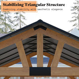 AMERLIFE 13x15 ft Spruce Wood Gazebo, Outdoor Gazebo with Bar Storage, Hardtop Wooden Paviloinwith Metal Steel Gable Roof, Patio, Garage, Black + Natural Wood AMERLIFE