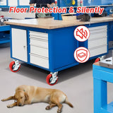 Nefish 6 Inch Industrial Grade Casters Wheels, Heavy Duty Polyurethane Casters Set of 4 with Dual Ball Bearing, Solid Polyurethane Wheel 4500 Lb, Plate Swivel Casters for Cart, Industrial, Machine Nefish