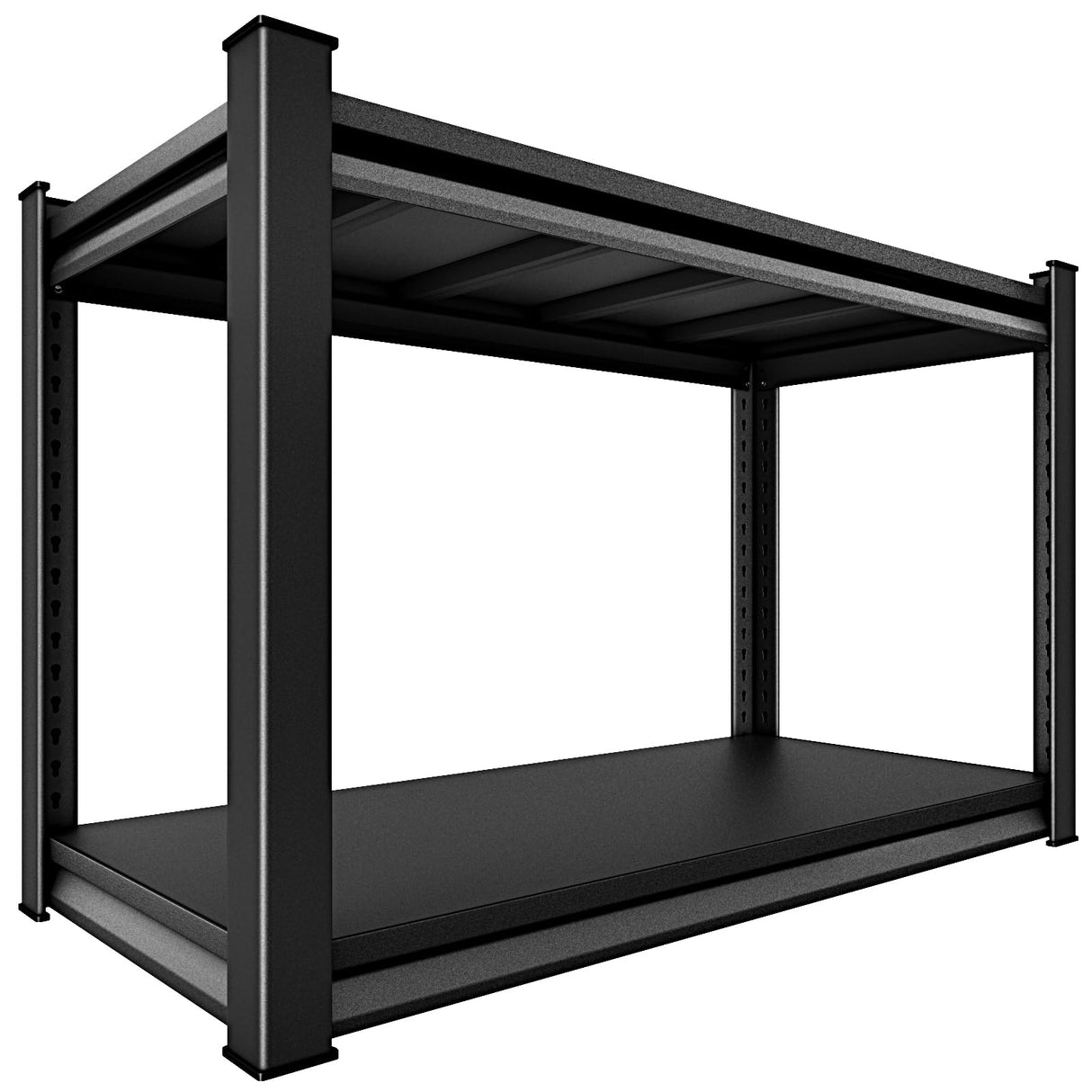 Rufokisa 48" W 2-Tier Garage Shelving Heavy Duty, 1120LBS Loads Garage Storage Shelves, Metal Shelving Units and Storage Racks, Industrial Utility Shelf Heavy Duty,48" Wx16 Dx39 H, Black Rufokisa
