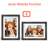 Frameo 10.1 inch Digital Picture Frame WiFi Smart Digital Photo Frame Wood IPS HD 1280 * 800 1080P Touch Screen Auto-Rotate Easy Setup to use Free Share Photos and Videos Gift for mon Father Women TIKVITO
