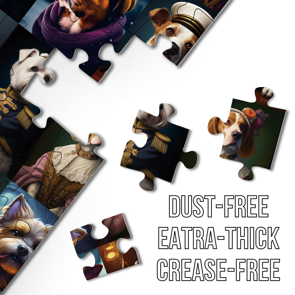 Portrait Dog Puzzle Dogs Puzzles 1000 Pieces for Adults, Animal Jigsaw Puzzles for Adults, Funny Puppy Bulldog Jigsaw Puzzle Family Collage Puzzles as Home Decor BBOLDIN