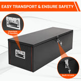 walsport Pickup Truck Bed Tool Box 30 Inch Black Trailer Tool Box Compact Chest Box Heavy Duty Steel Underbody Truck Toolbox Utility RV Storage Organizer with Side Handle, Easily Assembled walsport