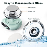 Alldeer Mini Pottery Wheel Kit - 4.7" Turntable Electric Clay Wheel with Foot Pedal, Adjustable Speed Ceramic Making Machine with 8 Pottery Shaping Tools, Craft Kits for Kids Alldeer