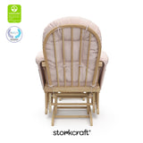 Storkcraft Premium Hoop Glider & Ottoman (Natural/Pink) — GREENGUARD Gold Certified Nursery Glider, Solid Wood Craftsmanship, Smooth-Gliding Nursery Chair and Ottoman, Award-Winning Storkcraft
