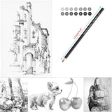 Heshengping Drawing Sketch Pencil Set 14pcs Sketching Pencils 12B 10B 8B 7B 6B 5B 4B 3B 2B B HB 2H 4H 6H Graphite Pencils for Kid Adults Artists Student Beginners Professional Heshengping