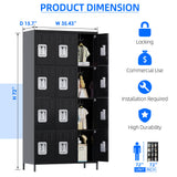 METAN Metal Locker for School Office Gym Bedroom,9 Doors Black Steel Storage Locker Cabinet for Employees, Industrial Storage Locker, Assembly Required (9 Door-Black) METAN