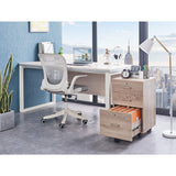 Bonnlo 26"H 3 Drawer File Cabinet with Lock, Rolling File Cabinet Under Desk, Mobile File Cabinets for Home Office, Wood File Cabinet Printer Stand for Letter Size File Folders, Assembly Required, Oak Bonnlo