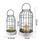 PHOSPHOR Rustic Farmhouse Decor Lantern Set of 2 Modern Farmhouse Decorative Indoor for Kitchen Fireplace Centerpiece Table Dinning Living Room PHOSPHOR