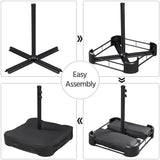 Yaheetech 15 ft Triple-size Patio Umbrella w/Base Included - Market Extra-Large Double Sided Umbrella - Twin-size Patio Parasol w/Easy Crank & 12 Strong Ribs & Ventilation Openings, Red Yaheetech