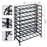 MyGift Black Metal Wine Rack Freestanding Floor Stand, 9 Tier Beverage Bottle Storage Shelf - Holds up to 54 Bottles MyGift