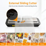 MEGAWISE 2025 Powerful Vacuum Sealer Machine | Compact Design | One-Touch Automatic | Seal in 10-20 Seconds | Dry, Moist, Wet, and Cold Modes | With 10 Vacuum Bags & Built-in Cutter (Grey) MEGAWISE