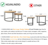 HOJINLINERO Industrial Round Coffee Table Set of 2 End Table for Living Room,Stacking Side Tables, Sturdy and Easy Assembly,Wood Look Accent Furniture with Metal Frame,Black+Teak OAKDK HOJINLINERO