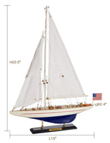 SAILINGSTORY Wooden Sailboat Model Ship Sailboat Decor Yacht Enterprise 1/100 Scale 1930 America's Cup Replica HOME DECOR SAILINGSTORY