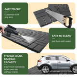 Dyna-Living 60 sq. ft Plastic Interlocking Deck Tiles, 12"x12" Indoor Outdoor Waterproof Patio Flooring All Weather Use Patio Deck Tiles for Balcony, Backyard, Garden & Poolside, 60 Pack,Dark Grey Dyna-Living