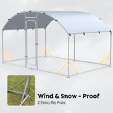 Veehoo Large Metal Chicken Coop for 6-10 Chickens, Walk-in Chicken Run Outdoor Duck Pens Rabbit Cage with Water-Resident and Anti-UV Cover for Outside,Backyard and Farm, 6.5' L x 9.8' W x 6.5' H Veehoo