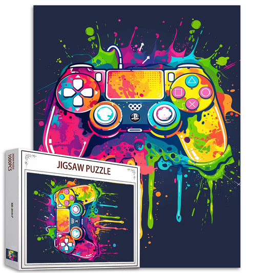 Tucocoo Game Controller Jigsaw Puzzles for Adults 1000 Pieces, Graffiti Art Video Game Theme Jigsaw Puzzle 27 x 20 inch Colorful DIY Puzzles for Home Decoration, Family Puzzle Perfect for Game Nights