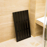 GOBAM Bamboo Bath Mat, Large, 26 x 15.8 x 1.3 inch - Non-Slip Floor Mat for Bathroom, Spa, Sauna, Kitchen, Indoor & Outdoor Spaces, Shower Mat for Bathroom Decor - (Black, 26" long) GOBAM