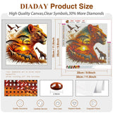 DIADAY Lion Diamond Art Kits for Adults, 5D DIY African Lion Animal Diamond Painting Kits for Beginners, Full Drill Sunset Wildlife Diamond Art, Home Wall Decor Gift, 12x12 Inch DIADAY