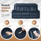 Consofa Power Reclining Sofa with Heat and Massage, Electric Reclining Couch with Drop Down Table,Cup Holders, Dual Ports, Wall Hugger Recliner Sofa for Living Room,Home Theater (Blue, Sofa) Consofa