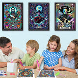 NEGEKFKX 6 Pack Halloween Diamond Art Kits for Adults Beginners,Horror Diamond Painting Kits for Adults,5D Full Drill DIY Diamond Dot Gem Art Kit Wall Home Decor Arts Craft 12x16 inch NEGEKFKX