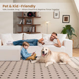 Modular Sectional Sofa, 108" L-Shaped Boneless Couch with Deep Seat, Corduroy Cloud Couch for Living Room, Bedroom, No Assembly Required, Ship in a Box, Beige RUMBALUXY