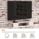 GHC Floating TV Stand, Wall Mounted Entertainment Center and Cabinet Shelf, Media Console for DVD Player, Space-Saving Under TV Shelf for Bedroom, Living Room (White) GHC
