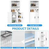 Bigbiglife 71" Corner Bar Cabinet with Power Outlet, Home Bar with LED Light and Glass Holder, Liquor Cabinet Bar Unit with Drawer for Home, Corner Display Cabinet for Living Room, Dining Room Bigbiglife