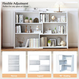 IOTXY Modular White 3-Tier Extendable Ladder Bookshelf for Small Spaces IOTXY