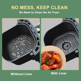 Air Fryer Paper Liner, Unbleached & Biodegradable Material, Disposable Non-stick Parchment Paper for Frying, Baking, Roasting & Grilling (100Pcs-6.3") JolyWell