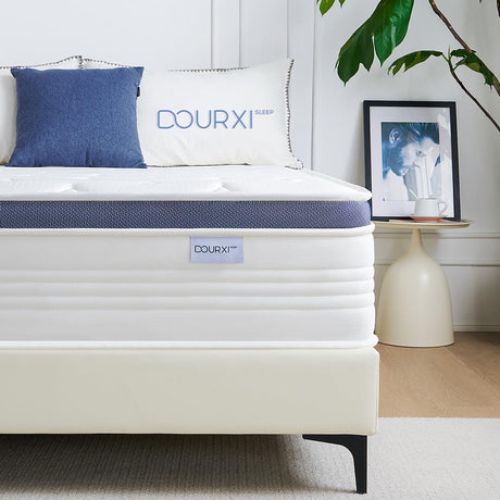 Dourxi King Size Mattress, 14 Inch King Mattress in a Box with Gel Memory Foam, Individually Pocketed Springs for Pressure Relief and Back Pain Relief-Plush Dourxi